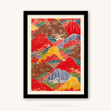 |浮世绘-樱花海浪山|独家|日本风景版画日式和风料理装饰画|介非