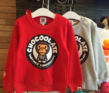 日本正品代購潮牌BAPE猿人頭儿童長袖T恤卫衣全棉寶寶打底衫