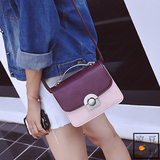 女包2016新款韩版简约复古撞色锁扣小方包小包包时尚单肩斜跨包潮