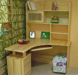恋宜实木家居1.2米品牌松木转角书桌，转角书柜电脑桌