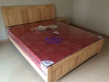 2016厦门睿俊家具新款实木双人床现代简约橡木海棠色1.8米大床