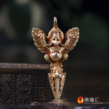 【佛缘汇】尼泊尔进口纯手工 铜全鎏金 大鹏金翅鸟护法像 佛像