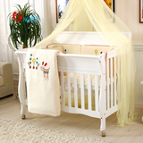 英国品牌欧式实木无味环保漆宝宝BB床童床白色出口多功能婴儿床