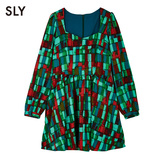 SLY六月新品 爆款 波西米亚风渲格 唯美 连衣裙 女0307AM33-0160