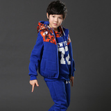 男童秋冬季三件套运动套装 童装2015新款韩版儿童加厚卫衣套装潮