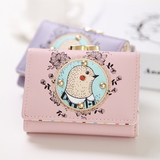 韩国女士钱包韩版可爱卡通土拔鼠短款皮夹复古手拿包零钱包包邮