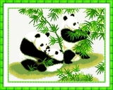 精准印花十字绣熊猫国宝图客厅新款动物卧室大幅卡通系列竹子系列