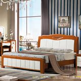 君圣马 包安装地中海白色实木床1.5米1.8米双人床橡木床田园婚床