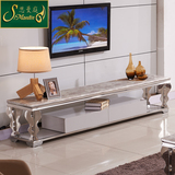 新款电视柜大理石实木不锈钢时尚现代客厅家居茶几组合地柜2.0米