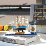 地中海帆船笔筒办公室一帆风顺开业摆件商务礼品书桌创意礼品