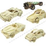 木质儿童礼物创意玩具批发木头拼图小孩益智力拼装玩具模型小汽车
