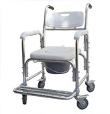 CA614L老人可移动坐便椅坐厕椅带轮铝合金轮椅洗澡椅座便椅坐便器
