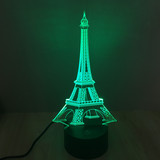 七彩埃菲尔铁塔3D灯 创意视觉立体灯 LED触摸开关台灯 渐变小夜灯