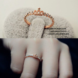韩国饰品 精致细版镶钻小皇冠戒指 食指戒女 礼物JZ037