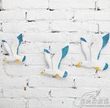 地中海渔网装饰树脂彩绘海鸥飞鸟海鸟立体墙贴创意背景墙壁挂壁饰