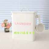 出口日本 韩国 外贸家用洗衣粉箱  洗衣粉桶 收纳箱 粉色 白色