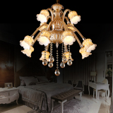 欧式风格卧室餐厅吊灯工程灯具 现代简约水晶吊灯 创意喇叭客厅灯