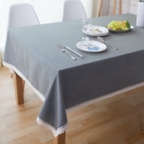森系餐桌布 复古小清新树叶格子布艺加大田园桌布方桌布 可定做