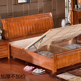 实木双人床高箱床1.8气压实木1.2 1.5米高箱储物床橡木童床包邮5#