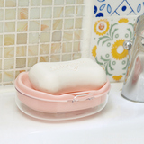 日本进口便携式带盖皂盒 旅行香皂盒 沥水皂托 皂盘 肥皂盒
