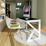 包邮简约现代钢化玻璃电脑桌台式家用简易创意时尚笔记本办公书桌