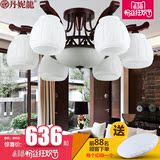 中式木质客厅吸顶灯圆形复古大厅工程灯具仿古实木茶楼灯饰8093