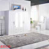现代简约宜家木质衣柜特价板式组合平拉门二三四门白色可带镜衣柜