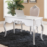 欧式雕花书桌新古典奢华写字桌台实木桌子白色办公桌书房家具特价