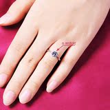 专柜正品周大福莫桑钻石戒指女 钻戒1克拉完美祼钻简约六爪订结婚