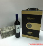 红酒礼品盒拉菲葡萄酒盒拼色双支红酒礼盒包装盒皮盒厂家直销