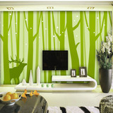 现代简约绿色清新抽象3D立体墙纸客厅沙发电视背景墙壁纸大型壁画