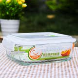 耐热长方形圆形玻璃保鲜盒微波炉冰箱保鲜碗 密封碗带盖盒 便当盒