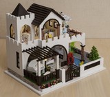 DIY小屋成品 创意手工拼装模型 大好时光别墅带罩 圣诞节元旦礼物