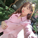 风衣外套女中长款新款韩版女装甜美粉色气质修身风衣长袖外套薄款