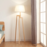 北欧现代简约宜家布艺创意客厅卧室个性中式原木台灯 实木落地灯