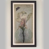 过道装饰画 美式植物花卉蝴蝶 竖版长型挂画有框画双联田园乡村画