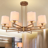 新中式吊灯现代简约仿古铜高端卧室客厅餐厅灯具酒店会所工程吊灯