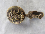 古玩杂项铜器纯铜雕刻龙头皮带扣铜杂件