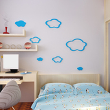 创意云朵亚克力水晶3d立体墙贴画卧室背景儿童房间卡通幼儿园装饰