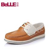 Belle/百丽春季专柜同款牛皮时尚舒适平跟男休闲鞋3RF01BM5