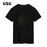 GXG男装 2016夏季商场同款 时尚黑色圆领短袖T恤男#62244422