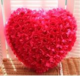 包邮情人节心形99朵玫瑰花型抱枕靠垫爱心情侣生日婚庆礼物