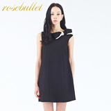rosebullet玫瑰子弹 蝴蝶结领A型小黑裙连衣裙礼服