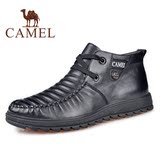 Camel/骆驼男鞋正品真皮休闲保暖棉鞋高帮皮鞋冬季防滑鞋A2277035
