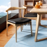 美式复古实木餐椅个性创意牛角椅创意办公座椅休闲咖啡厅酒吧餐椅