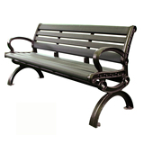 户外塑木公园椅室外长椅环保木坐凳广场椅休闲椅靠背铸铝防腐防锈