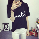 短袖T恤2016夏装新款韩版学生闺蜜装字母宽松显瘦半袖体恤上衣女