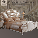 楷特 新款雕刻欧式床双人床 18米大床实木床白色卧室床雕花A81