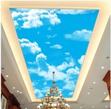 3d立体蓝天白云星空吊顶壁画天花板无纺布背景墙壁纸餐厅酒店顶棚