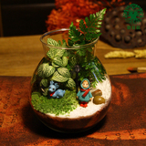 苔藓微景观玻璃生态瓶带灯创意盆栽迷你办公室植物DIY龙猫摆件
